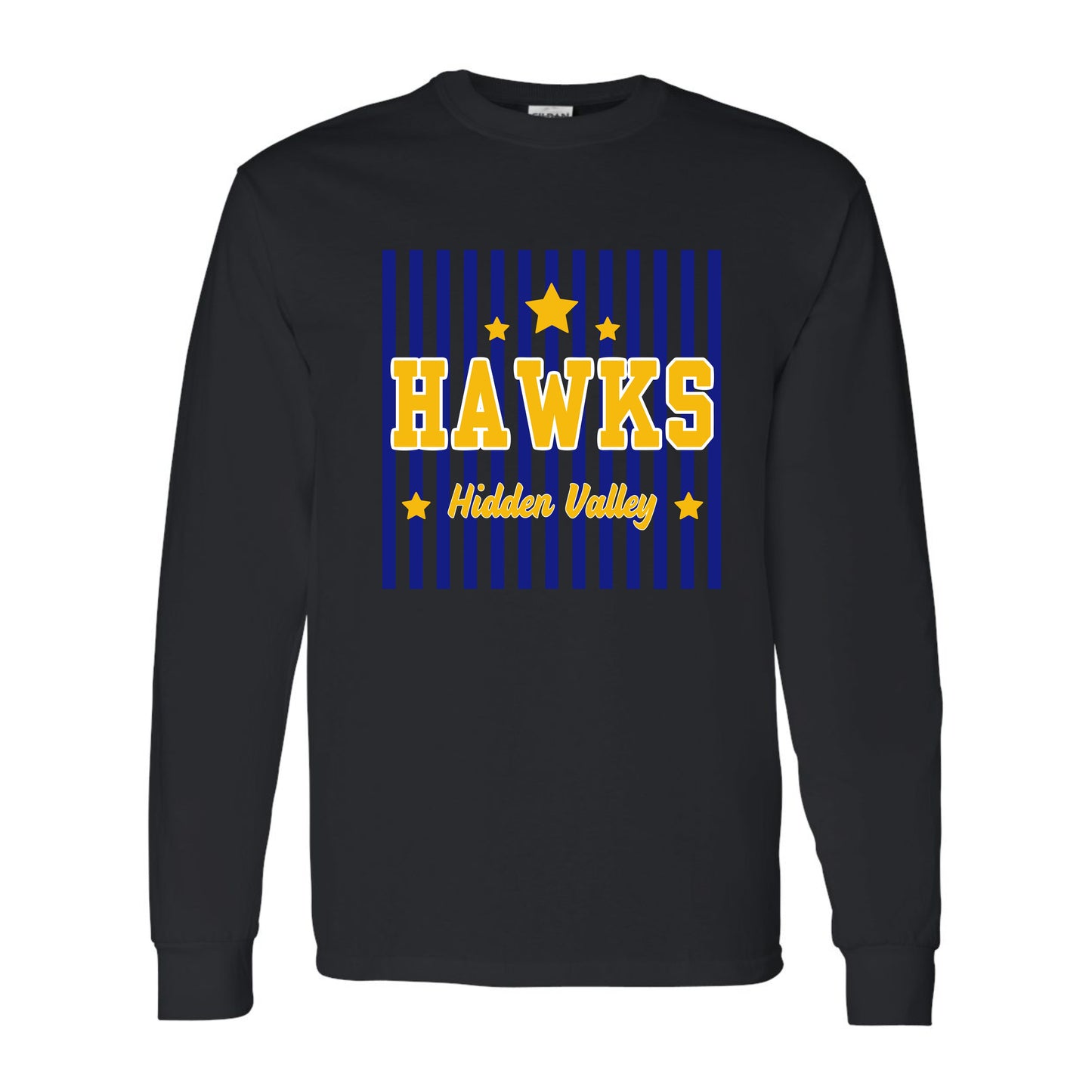 Hidden Valley Hawks Vertical Lines Retro Long Sleeve Shirt