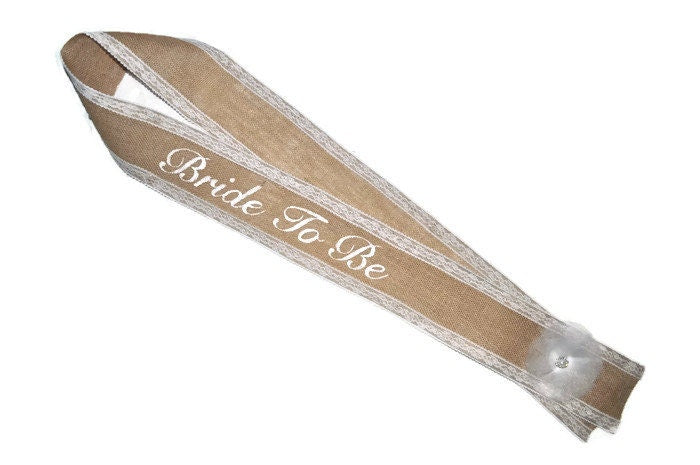 burlap bridal sash