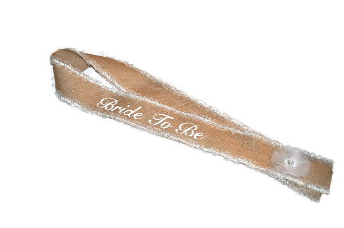 rustic bride to be sash