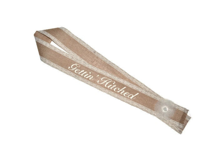 burlap bridal sash