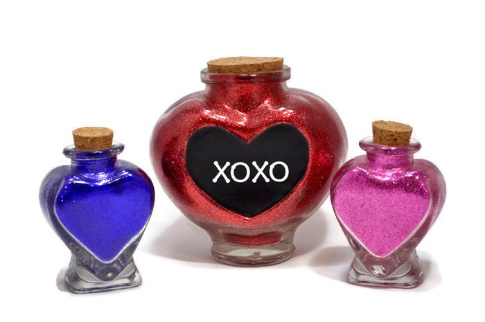 glass heart bottle