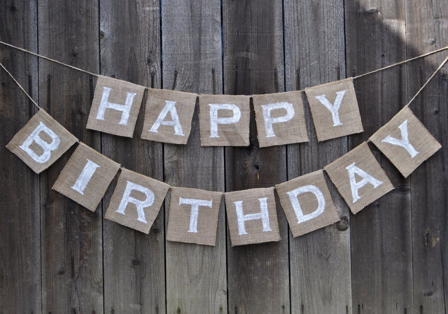 burlap happy birthday banner