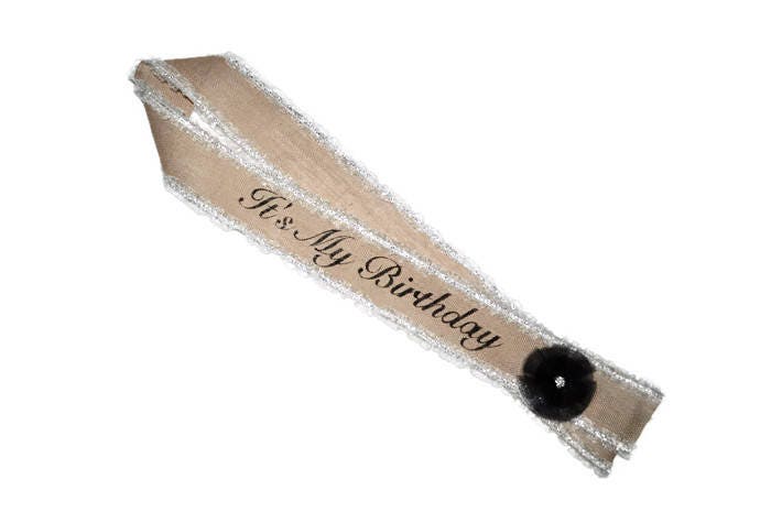 lace birthday sash