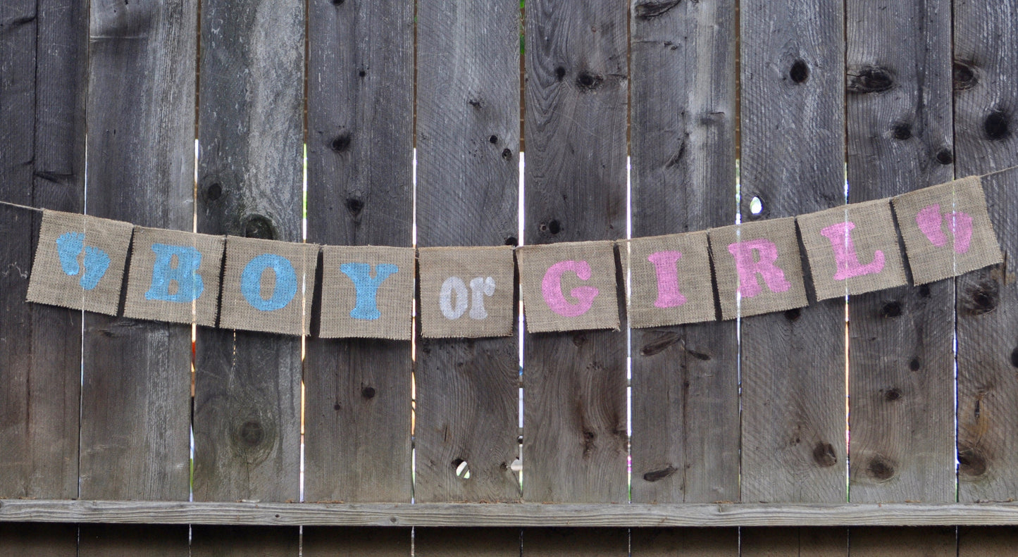 burlap banner gender reveal