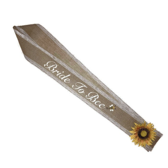 burlap bride to be sash