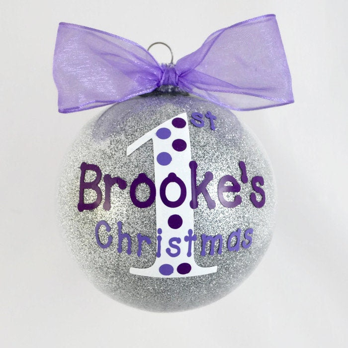 first christmas personalized glass christmas tree onrament