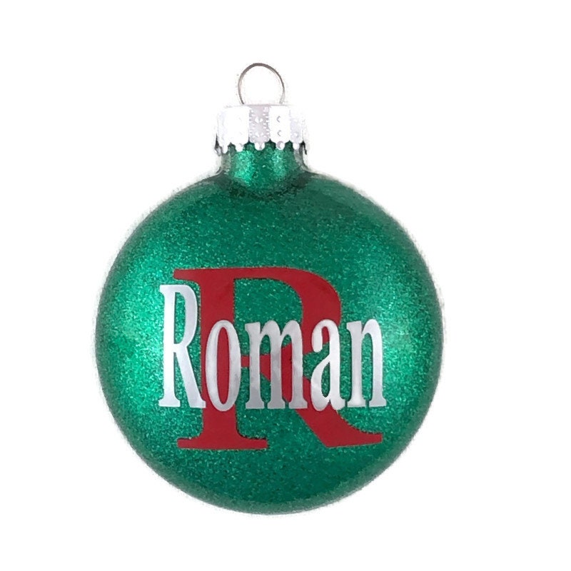 plastic ornament with names