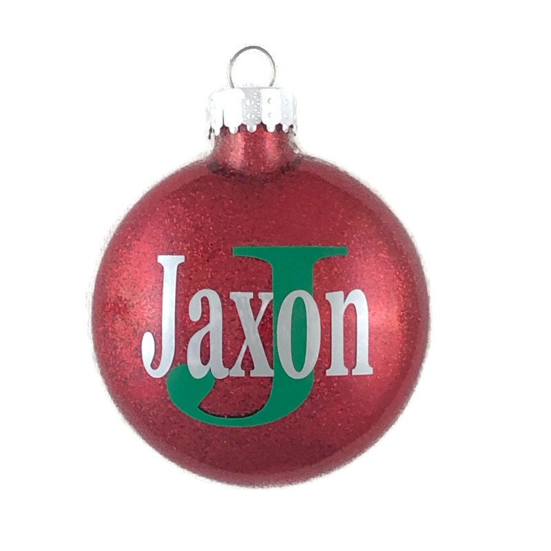 xmas ornaments glitter name