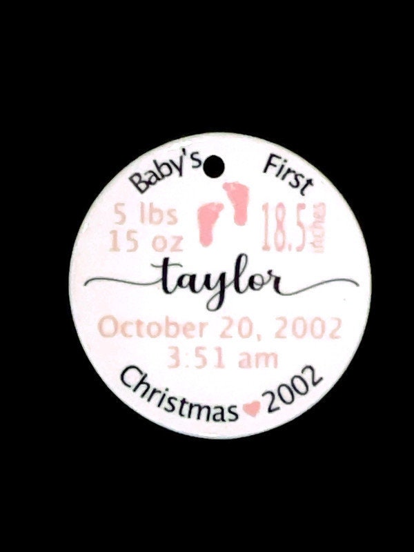 photo ornament baby girl 1st christmas birth announcement