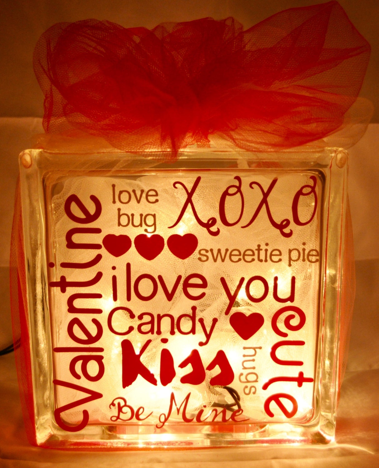 glass block with lights