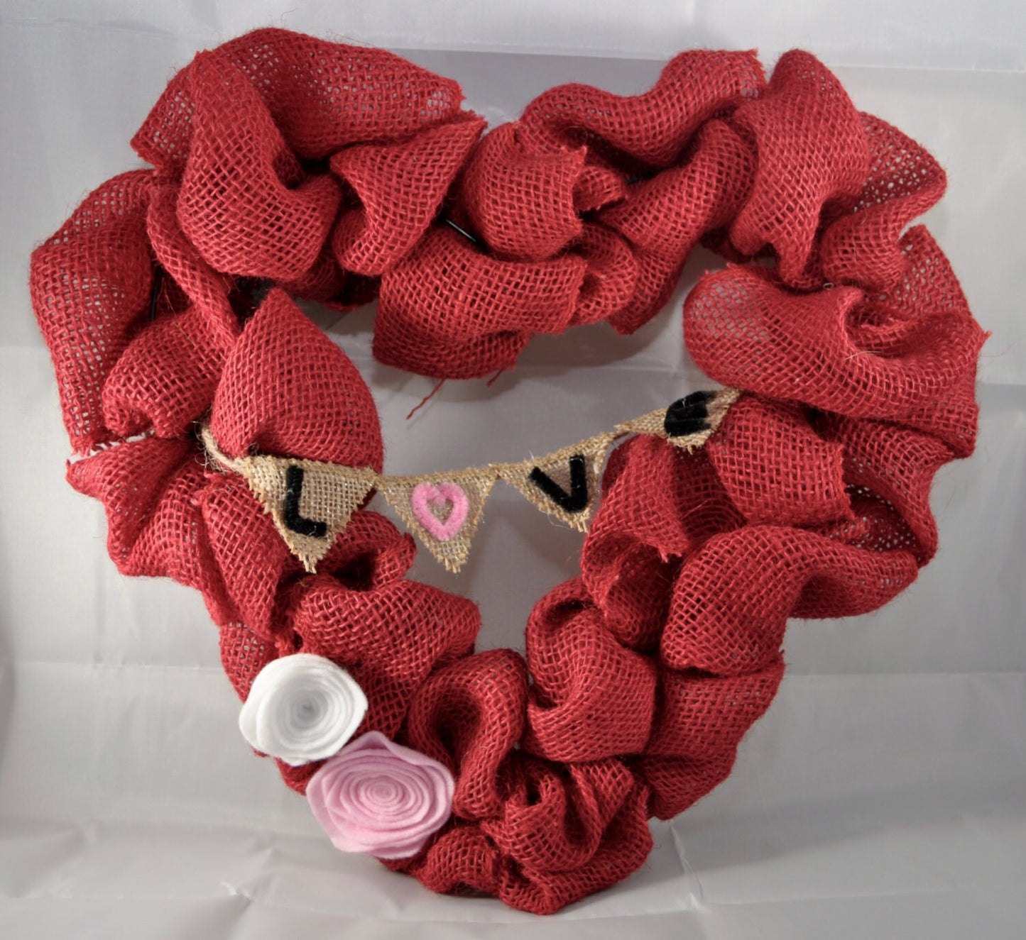 valentines day burlap wreath