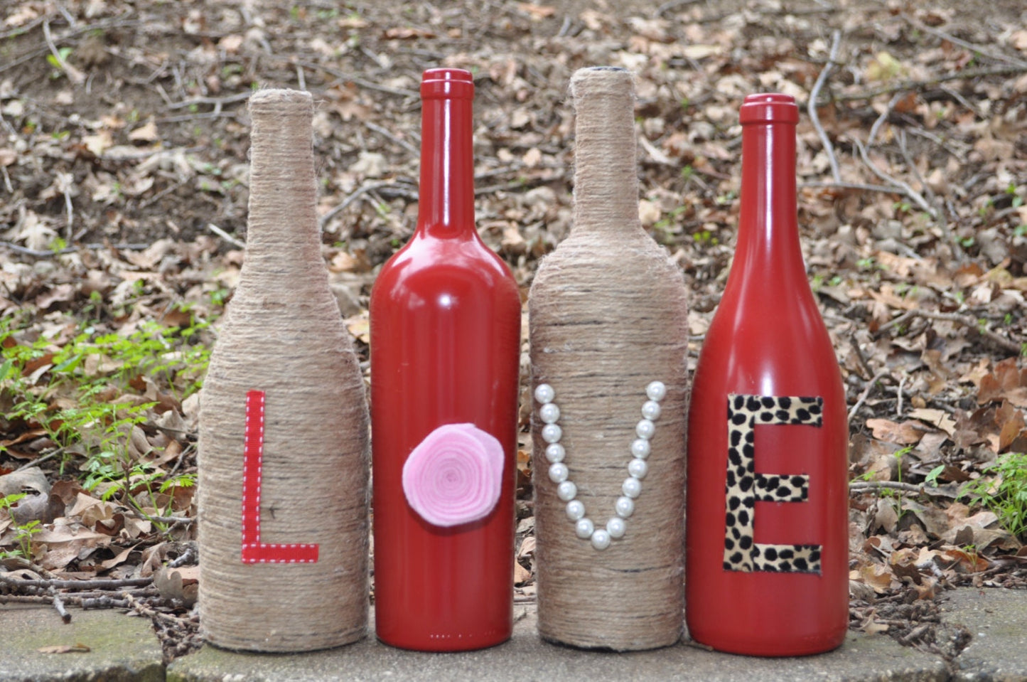 Valentines wine bottles