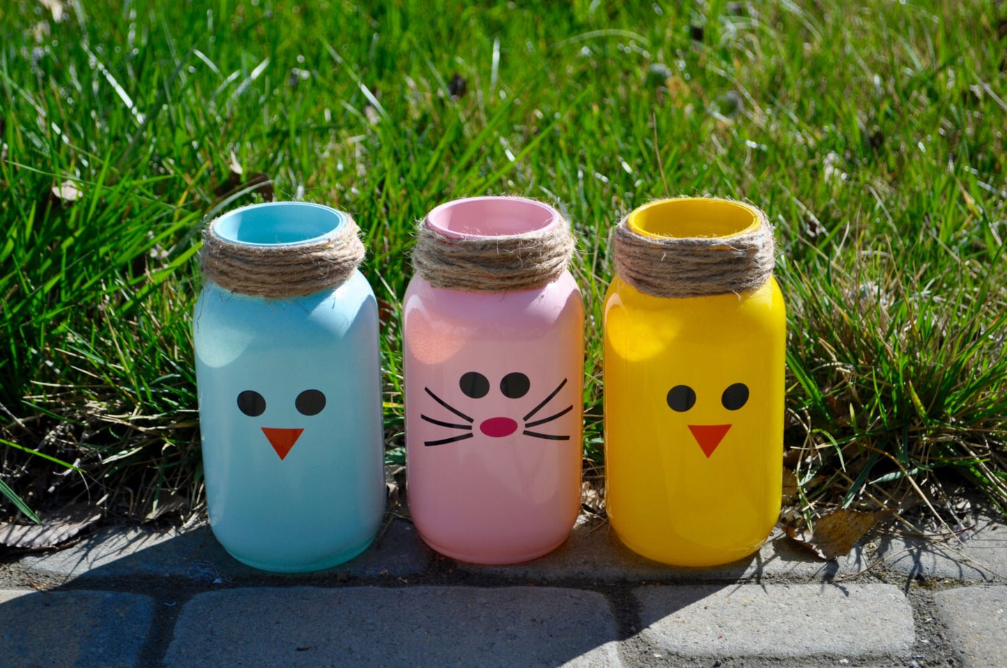 spring painted mason jar