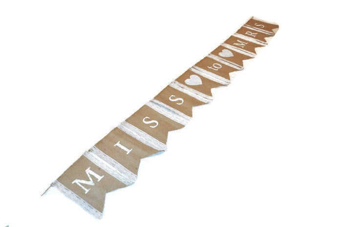 bridal shower banner burlap