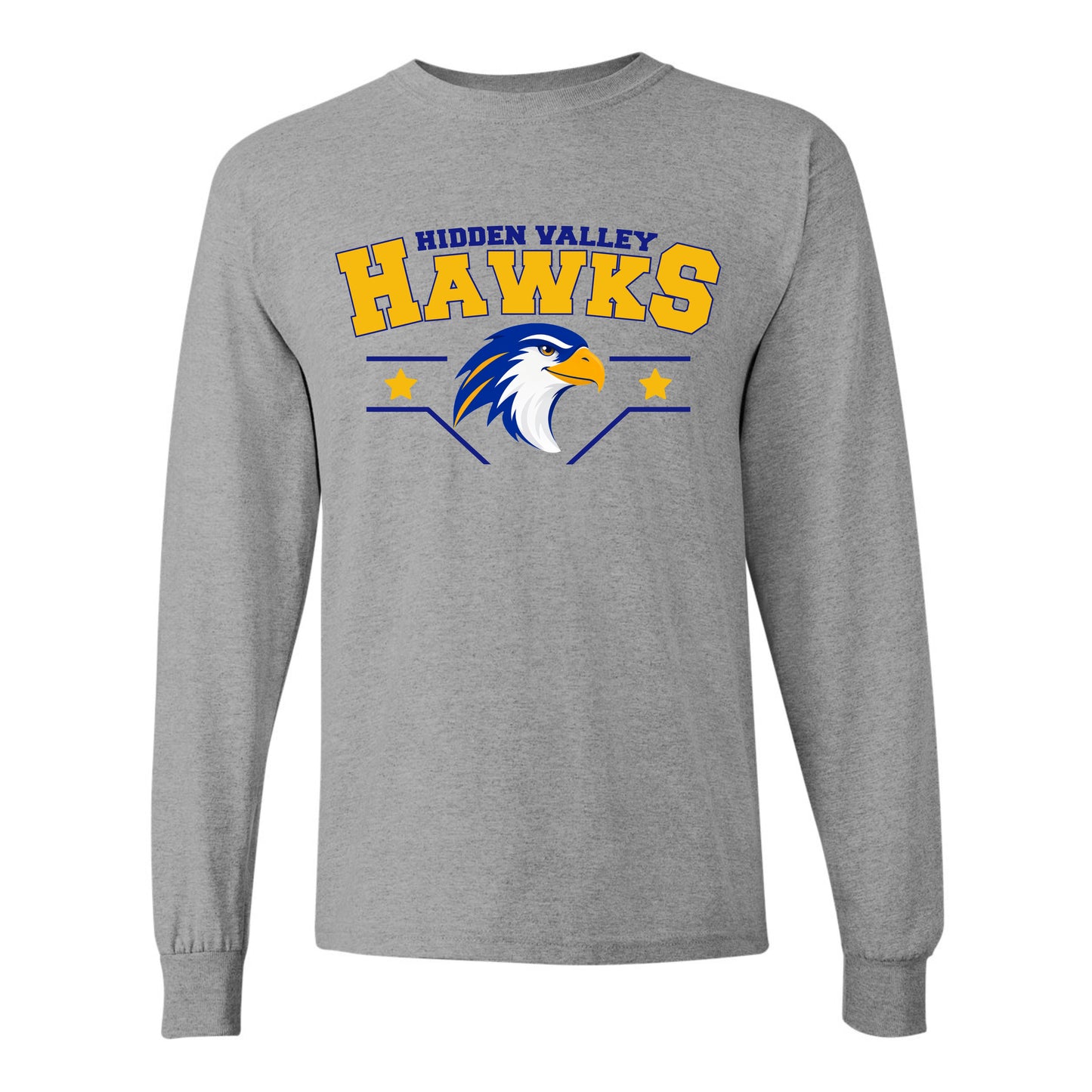 Hidden Valley Hawks Mascot Long Sleeve Shirt