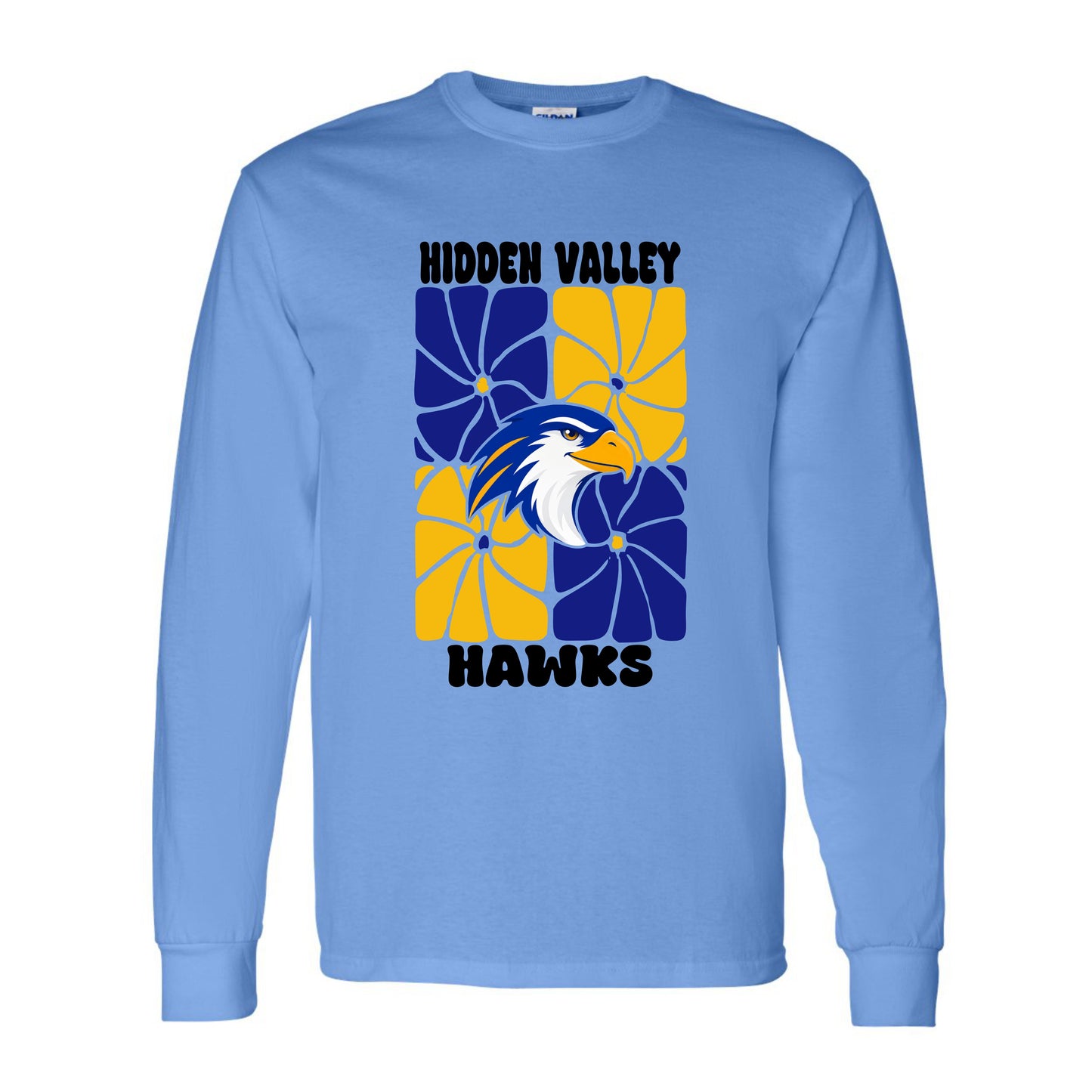 Hidden Valley Hawks Retro Flowers Long Sleeve Shirt