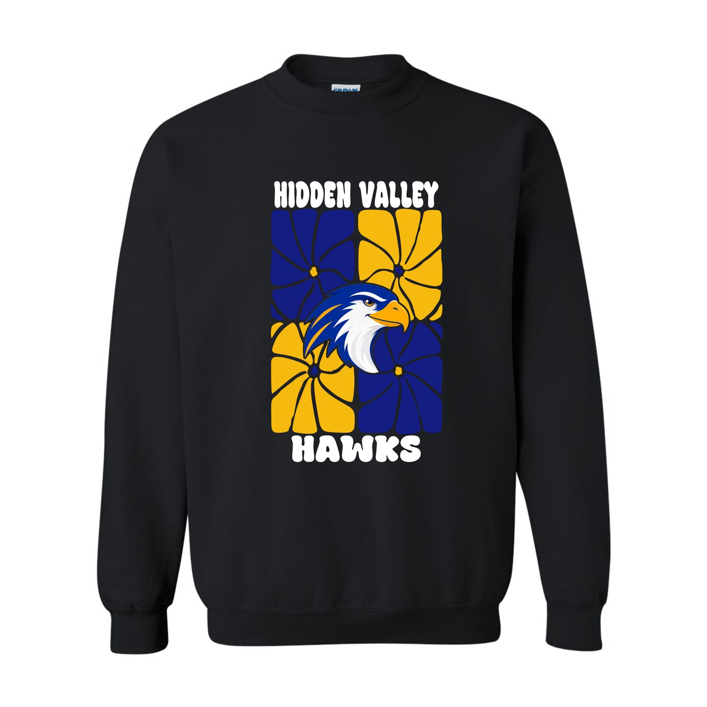 Hidden Valley Hawks Retro Flowers Crewneck Sweatshirt