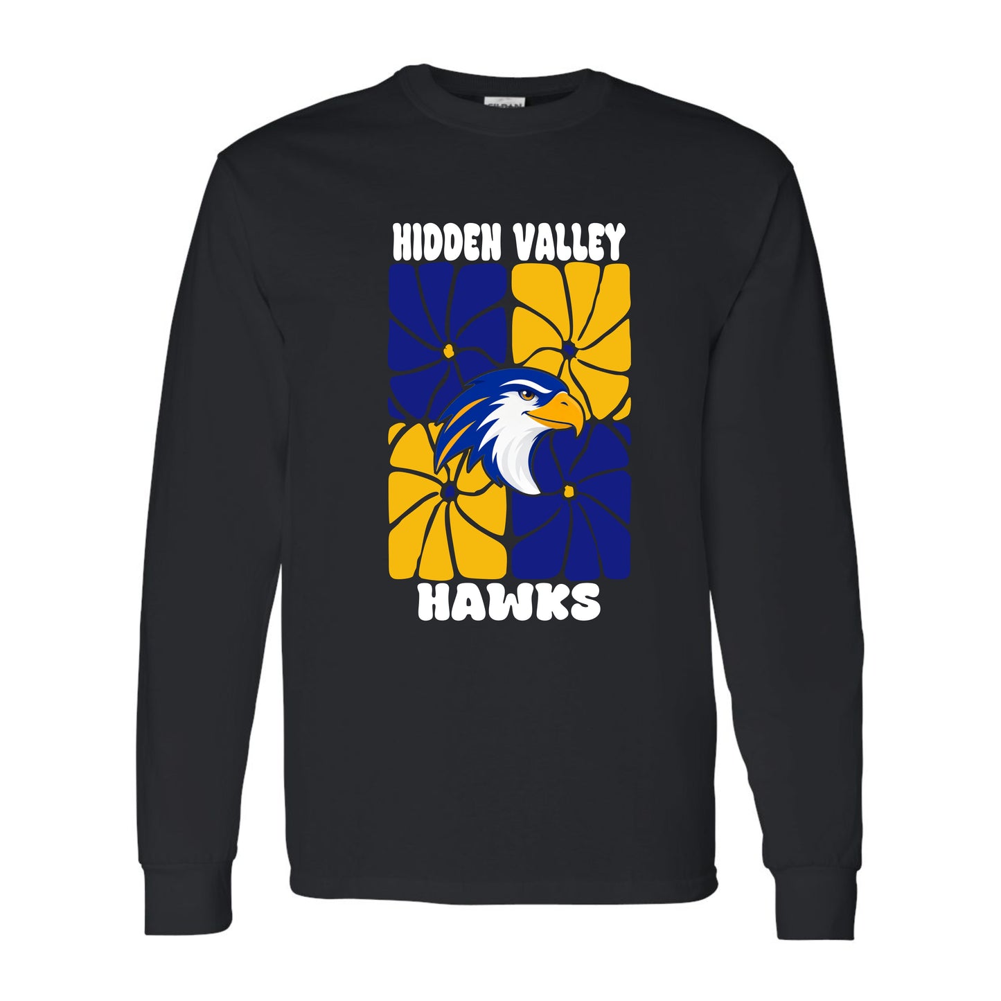 Hidden Valley Hawks Retro Flowers Long Sleeve Shirt