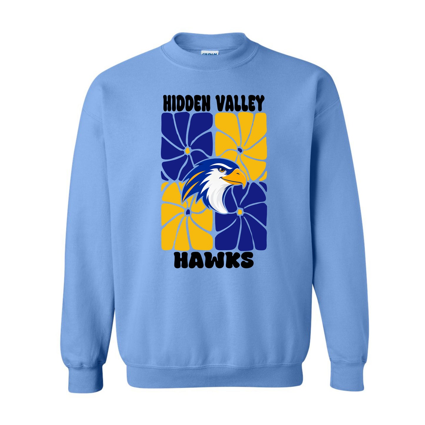 Hidden Valley Hawks Retro Flowers Crewneck Sweatshirt