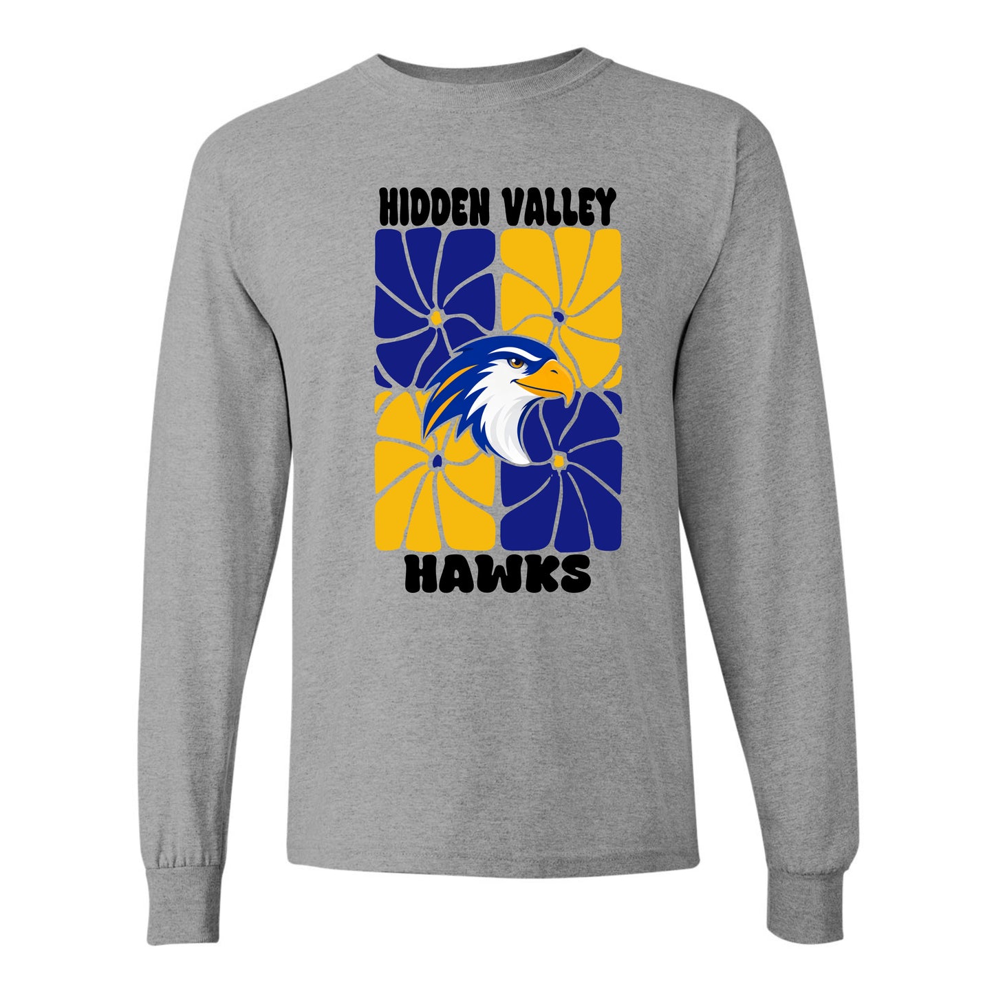 Hidden Valley Hawks Retro Flowers Long Sleeve Shirt