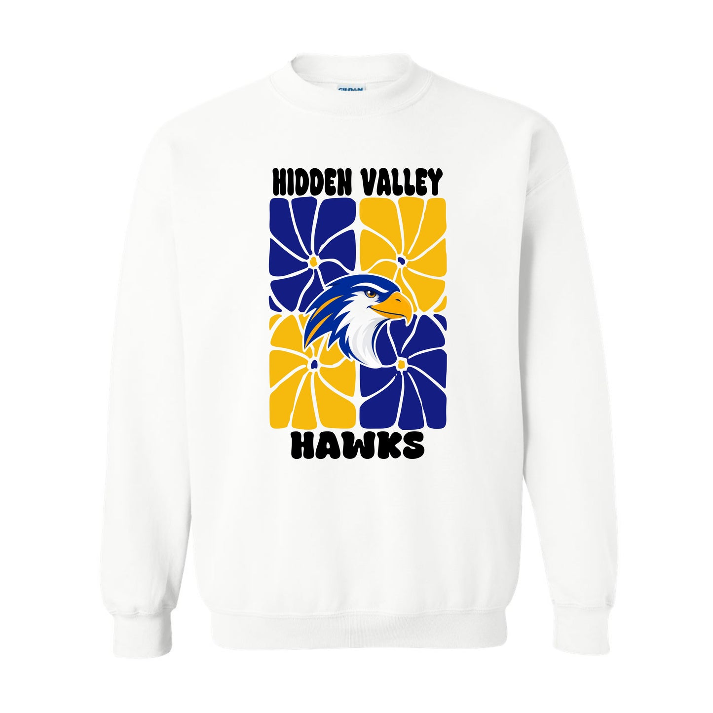 Hidden Valley Hawks Retro Flowers Crewneck Sweatshirt