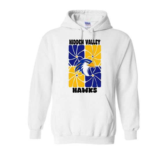 Hidden Valley Hawks Retro Flowers Hoodie