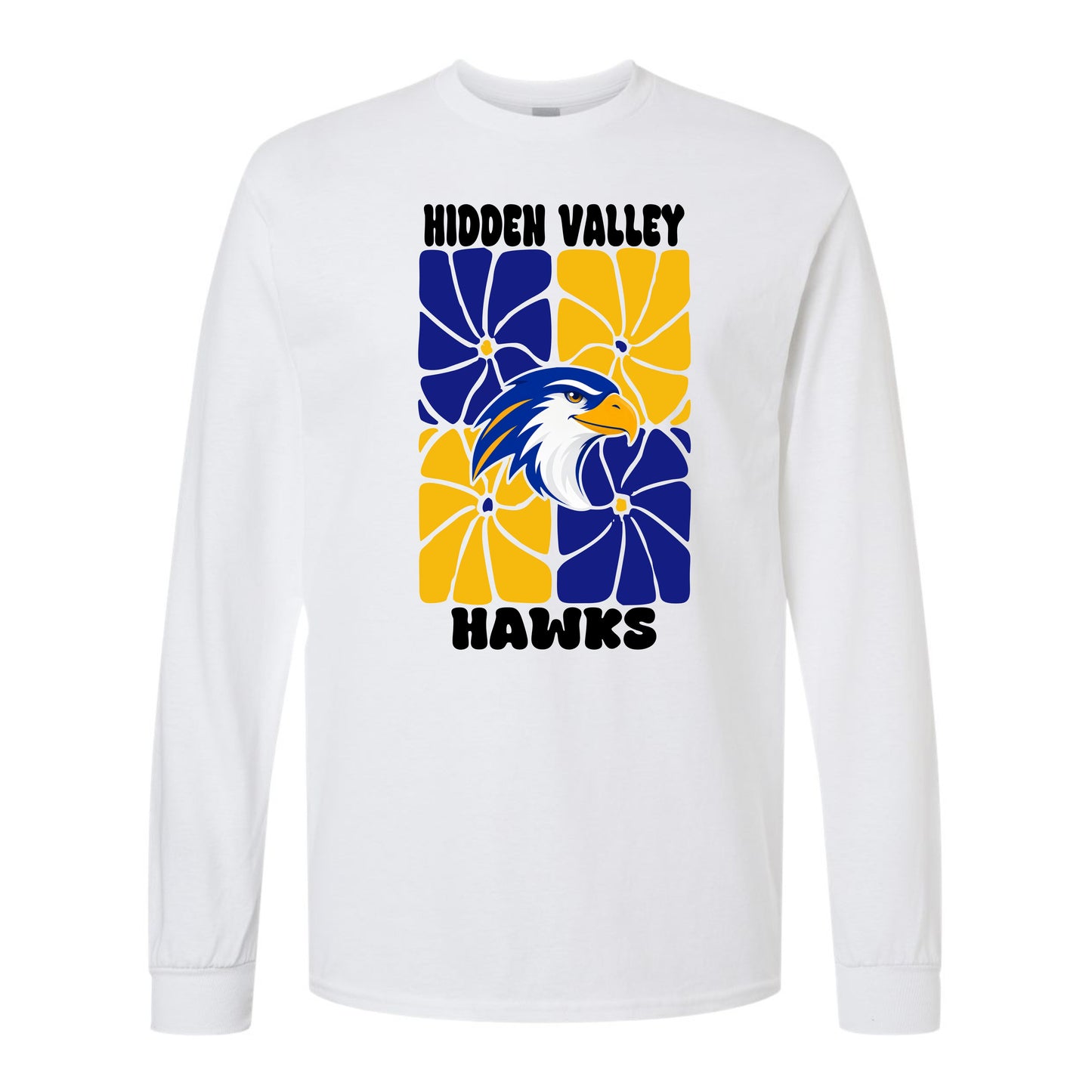 Hidden Valley Hawks Retro Flowers Long Sleeve Shirt