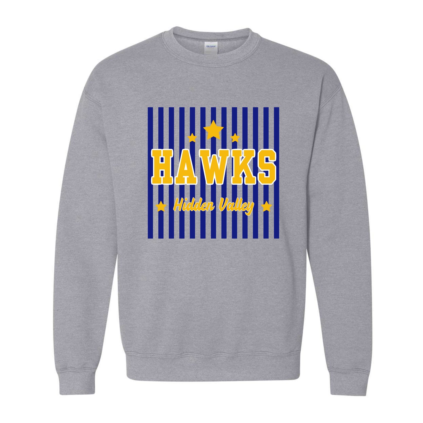 Hidden Valley Hawks Vertical Stripes Crewneck Sweatshirt