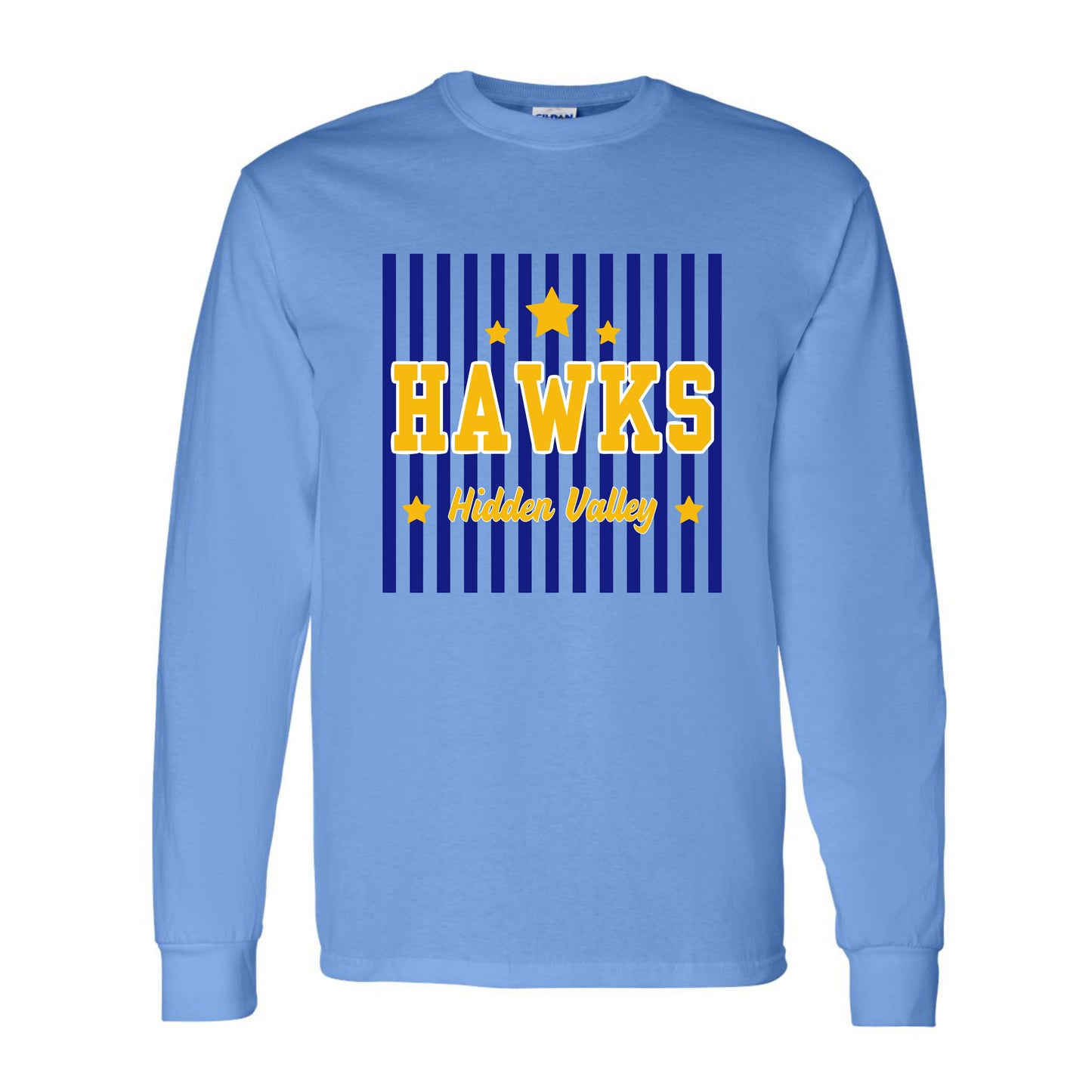 Hidden Valley Hawks Vertical Lines Retro Long Sleeve Shirt