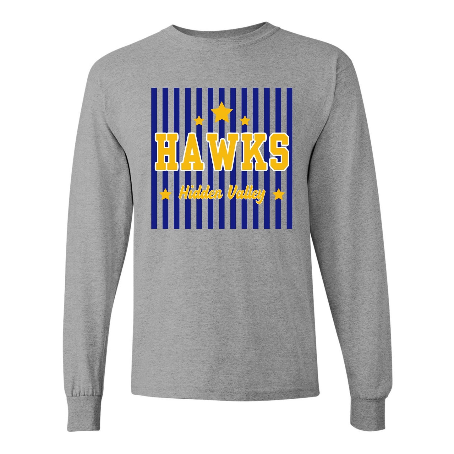 Hidden Valley Hawks Vertical Lines Retro Long Sleeve Shirt