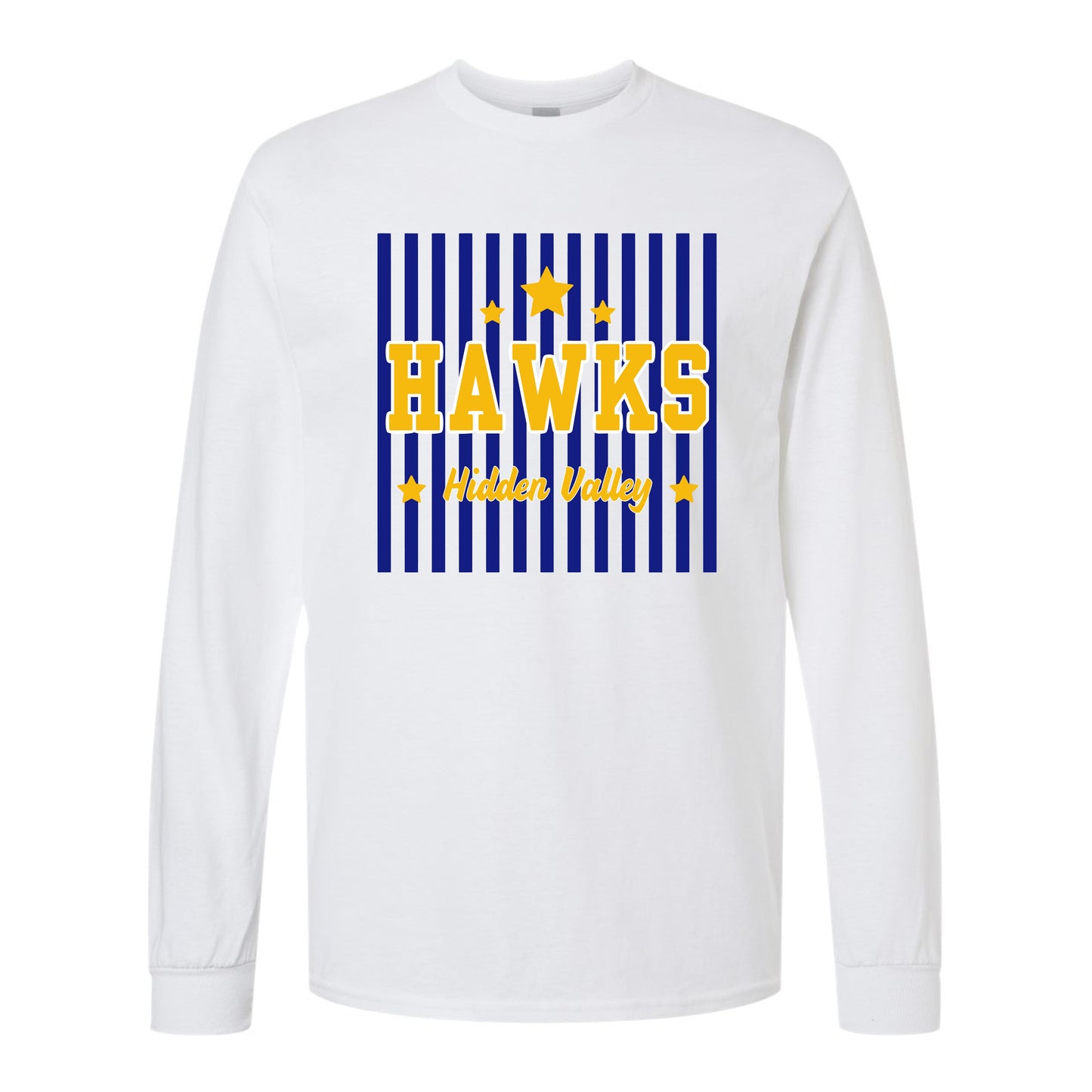 Hidden Valley Hawks Vertical Lines Retro Long Sleeve Shirt