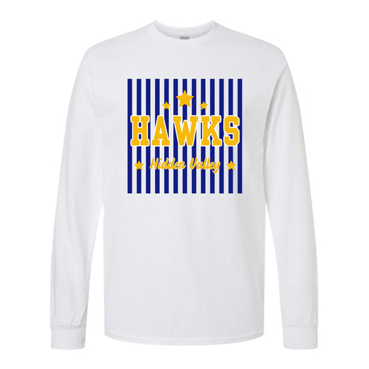 Hidden Valley Hawks Vertical Lines Retro Long Sleeve Shirt